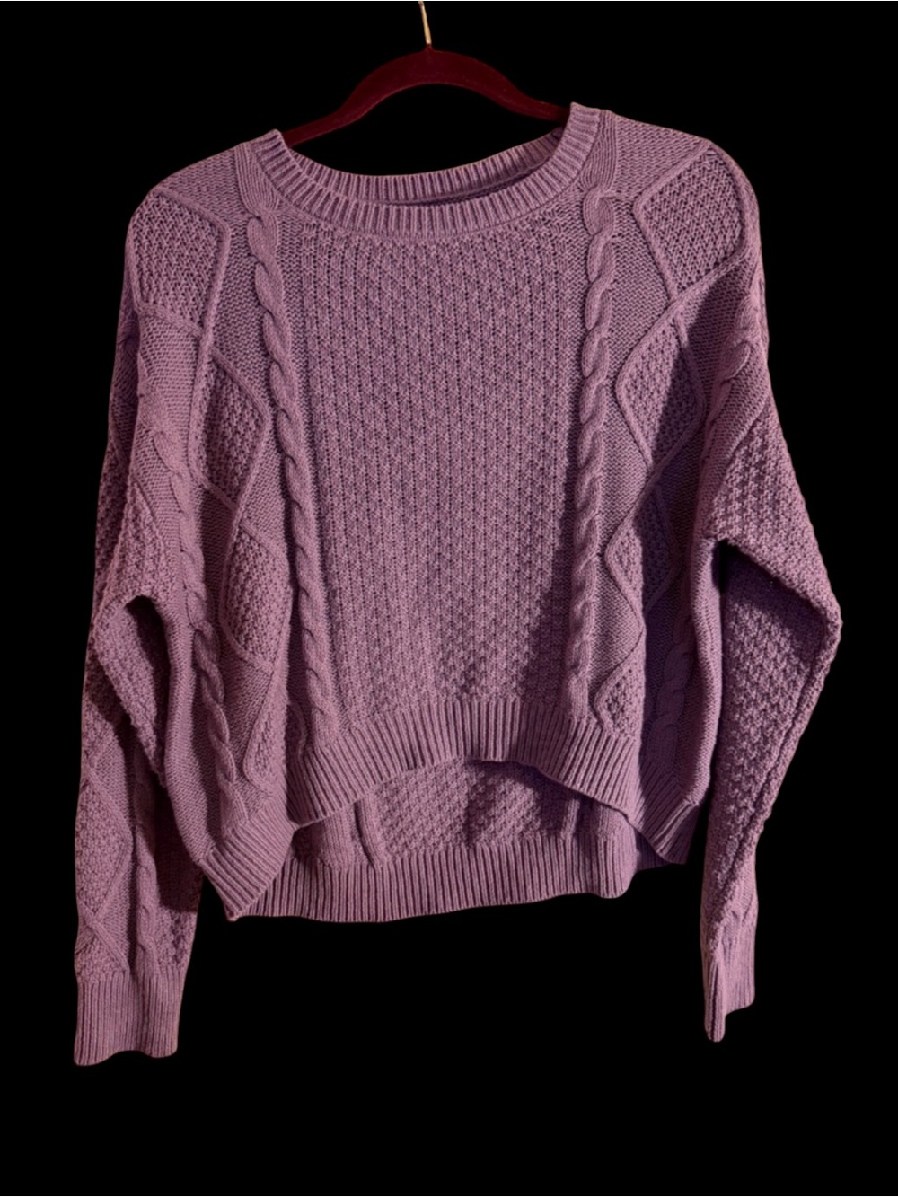NWT Wild Fable Oversized High-Low Cropped Mauve Sweater Med